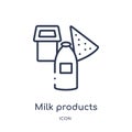 Linear milk products icon from Agriculture farming and gardening outline collection. Thin line milk products vector isolated on