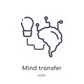 Linear mind transfer icon from Artificial intellegence and future technology outline collection. Thin line mind transfer vector Royalty Free Stock Photo