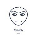 Linear miserly icon from Emotions outline collection. Thin line miserly vector isolated on white background. miserly trendy Royalty Free Stock Photo