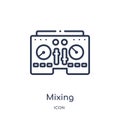 Linear mixing icon from Discotheque outline collection. Thin line mixing vector isolated on white background. mixing trendy Royalty Free Stock Photo