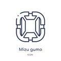 Linear mizu gumo icon from Asian outline collection. Thin line mizu gumo vector isolated on white background. mizu gumo trendy