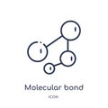 Linear molecular bond icon from Education outline collection. Thin line molecular bond vector isolated on white background.