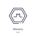 Linear monero icon from Cryptocurrency economy and finance outline collection. Thin line monero vector isolated on white