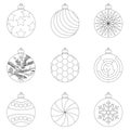 Linear monochrome Christmas balls