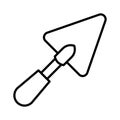 Linear monochrome trowel icon vector illustration outline logo mason equipment for cement applying