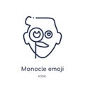 Linear monocle emoji icon from Emoji outline collection. Thin line monocle emoji vector isolated on white background. monocle