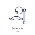 Linear monocle icon from Fashion outline collection. Thin line monocle icon isolated on white background. monocle trendy