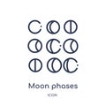 Linear moon phases icon from Meteorology outline collection. Thin line moon phases icon isolated on white background. moon phases