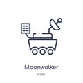 Linear moonwalker icon from Astronomy outline collection. Thin line moonwalker vector isolated on white background. moonwalker Royalty Free Stock Photo