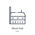 Linear moot hall icon from Buildings outline collection. Thin line moot hall vector isolated on white background. moot hall trendy