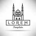 Linear Mosque Sign Vector Design