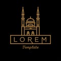 Linear Mosque Sign Vector Design