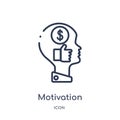 Linear motivation icon from Marketing outline collection. Thin line motivation icon isolated on white background. motivation