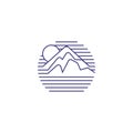 Linear mountain emblem design template