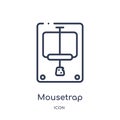 Linear mousetrap icon from Electronic devices outline collection. Thin line mousetrap vector isolated on white background.