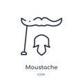 Linear moustache icon from Circus outline collection. Thin line moustache vector isolated on white background. moustache trendy