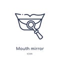 Linear mouth mirror icon from Dentist outline collection. Thin line mouth mirror icon isolated on white background. mouth mirror