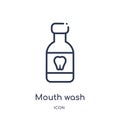 Linear mouth wash icon from Dentist outline collection. Thin line mouth wash icon isolated on white background. mouth wash trendy