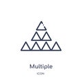 Linear multiple triangles triangle icon from Geometry outline collection. Thin line multiple triangles triangle icon isolated on