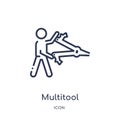 Linear multitool icon from Free time outline collection. Thin line multitool vector isolated on white background. multitool trendy