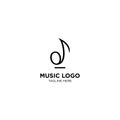 Linear music logo icon with outline style logo