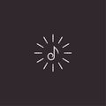 Linear music logo icon with vintage retro style