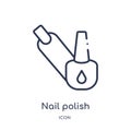 Linear nail polish removal icon from Beauty outline collection. Thin line nail polish removal vector isolated on white background