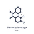 Linear nanotechnology icon from Future technology outline collection. Thin line nanotechnology icon isolated on white background.
