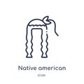 Linear native american icon from Desert outline collection. Thin line native american vector isolated on white background. native