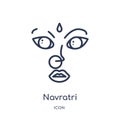 Linear navratri icon from India outline collection. Thin line navratri icon isolated on white background. navratri trendy