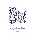 Linear negative film icon from Cinema outline collection. Thin line negative film vector isolated on white background. negative