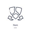 Linear nem icon from Cryptocurrency economy and finance outline collection. Thin line nem vector isolated on white background. nem Royalty Free Stock Photo