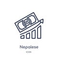 Linear nepalese icon from Business outline collection. Thin line nepalese icon isolated on white background. nepalese trendy