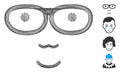 Linear Nerd Face Vector Mesh Royalty Free Stock Photo