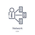 Linear network adminstrator icon from Internet security and networking outline collection. Thin line network adminstrator icon