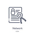 Linear network certificate icon from Internet security and networking outline collection. Thin line network certificate icon