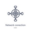 Linear network conection icon from Internet security and networking outline collection. Thin line network conection icon isolated