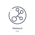 Linear network icon from Artifical intelligence outline collection. Thin line network vector isolated on white background. network