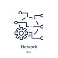 Linear network optimization icon from Internet security and networking outline collection. Thin line network optimization icon