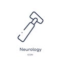 Linear neurology reflex hammer icon from Medical outline collection. Thin line neurology reflex hammer icon isolated on white