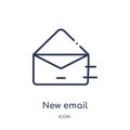 Linear new email icon from Education outline collection. Thin line new email vector isolated on white background. new email trendy Royalty Free Stock Photo