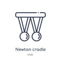 Linear newton cradle icon from Education outline collection. Thin line newton cradle icon isolated on white background. newton