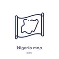 Linear nigeria map icon from Countrymaps outline collection. Thin line nigeria map vector isolated on white background. nigeria Royalty Free Stock Photo