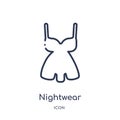 Linear nightwear icon from Clothes outline collection. Thin line nightwear vector isolated on white background. nightwear trendy