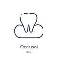 Linear occlusal icon from Dentist outline collection. Thin line occlusal icon isolated on white background. occlusal trendy