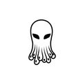 Linear octopus alien icon.