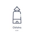 Linear odisha icon from India outline collection. Thin line odisha icon isolated on white background. odisha trendy illustration