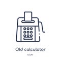 Linear old calculator icon from Measurement outline collection. Thin line old calculator icon isolated on white background. old Royalty Free Stock Photo