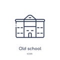 Linear old school icon from Education outline collection. Thin line old school vector isolated on white background. old school Royalty Free Stock Photo