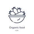Linear organic food icon from Food outline collection. Thin line organic food icon isolated on white background. organic food